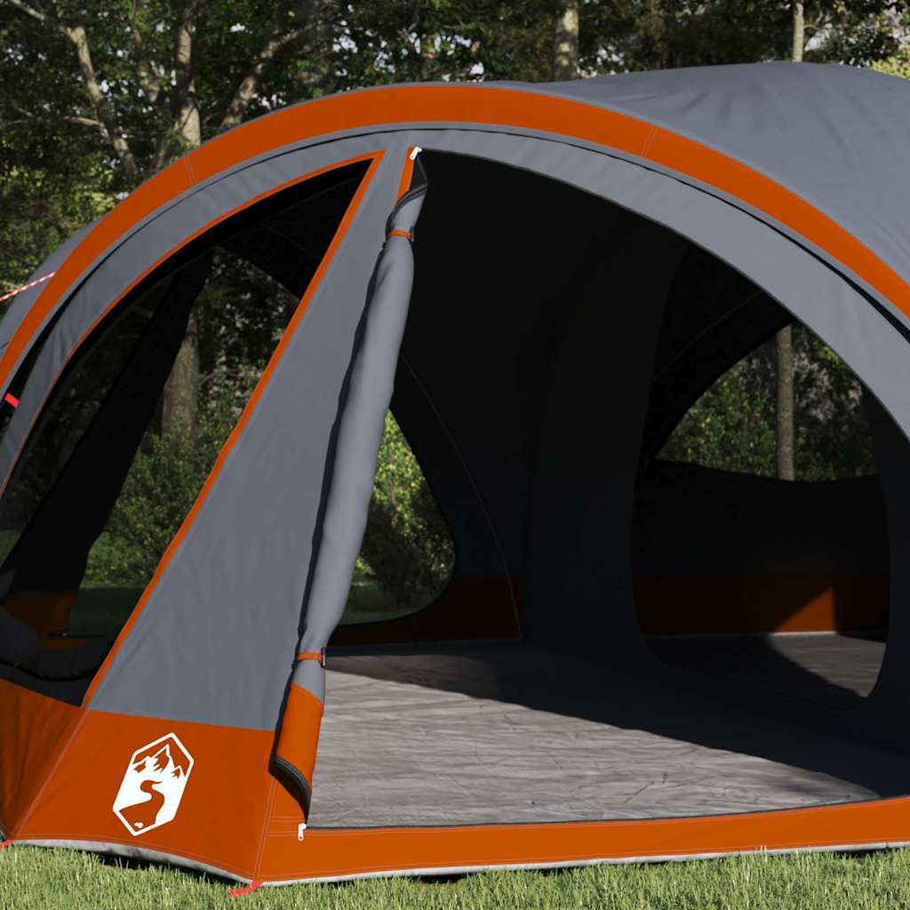 Ģimenes telts 10 personām Pelēka un oranža 460 x 430 x 214 cm