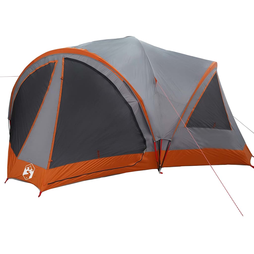 Ģimenes telts 10 personām Pelēka un oranža 460 x 430 x 214 cm