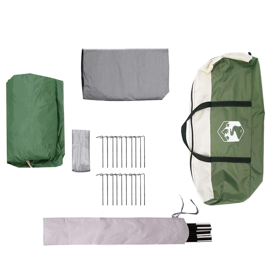 Family Tent with Roof Green and White 324 x 255 x 230 cm