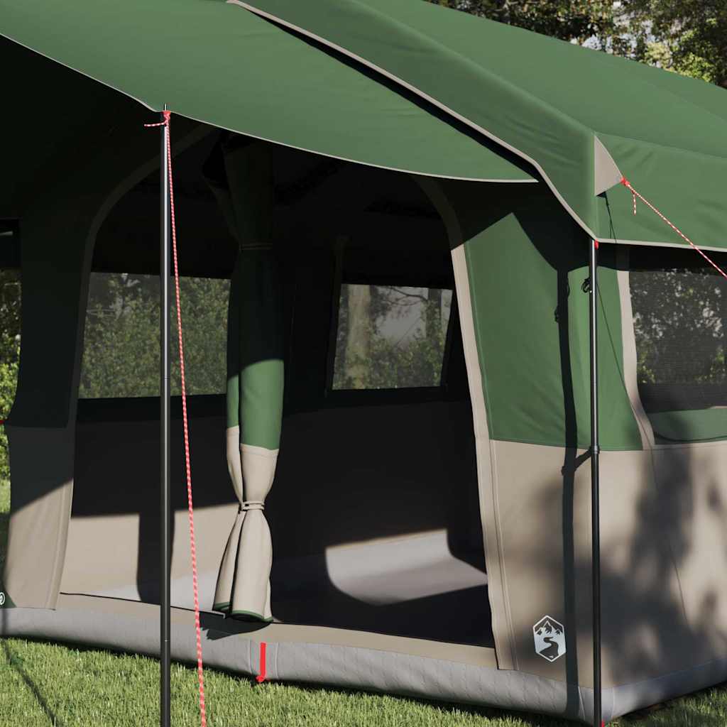 Family Tent with Roof Green and White 324 x 255 x 230 cm