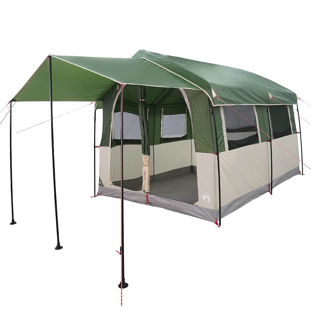 Family Tent with Roof Green and White 324 x 255 x 230 cm