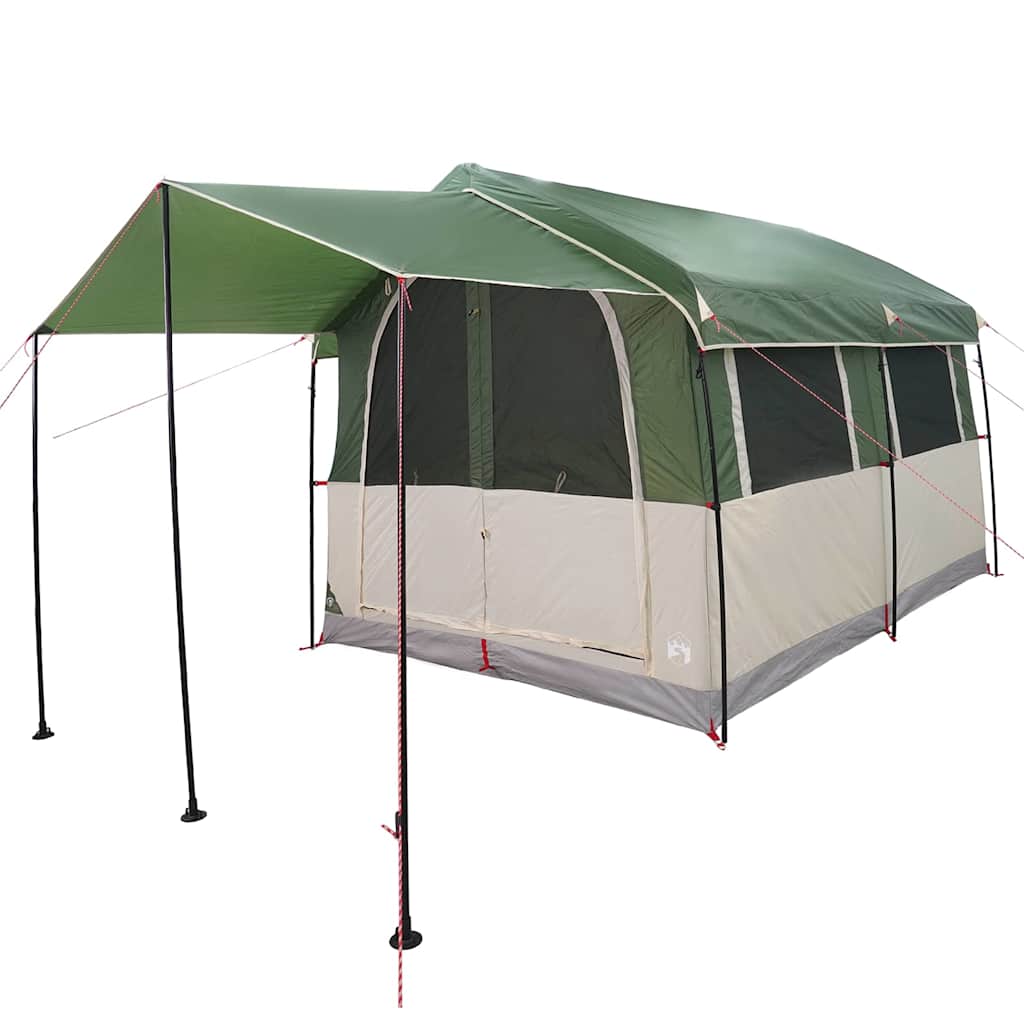 Family Tent with Roof Green and White 324 x 255 x 230 cm