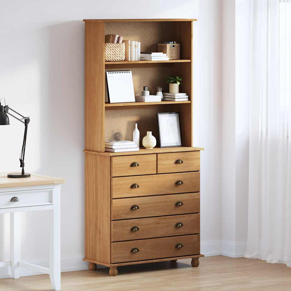 Hutch „ASKIM“ Medaus ruda 91x40x199.5 cm Kietas medis Pinija