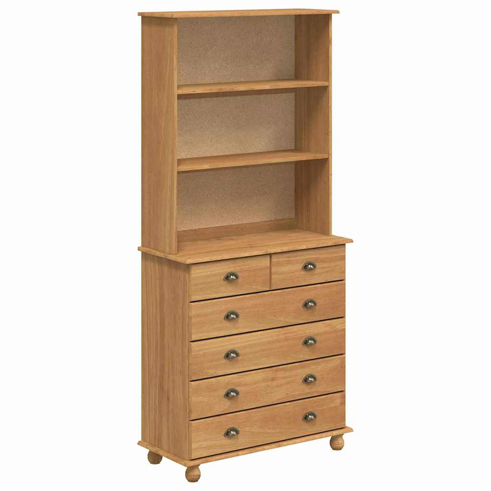 Hutch „ASKIM“ Medaus ruda 91x40x199.5 cm Kietas medis Pinija