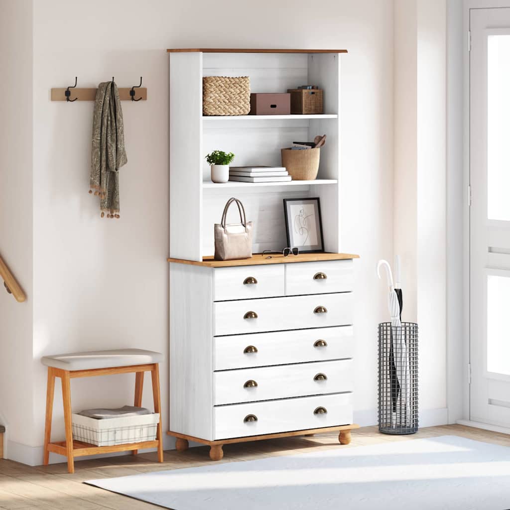 hutch “ASKIM” balta 91x40x199.5 cm kieta mediena pušis