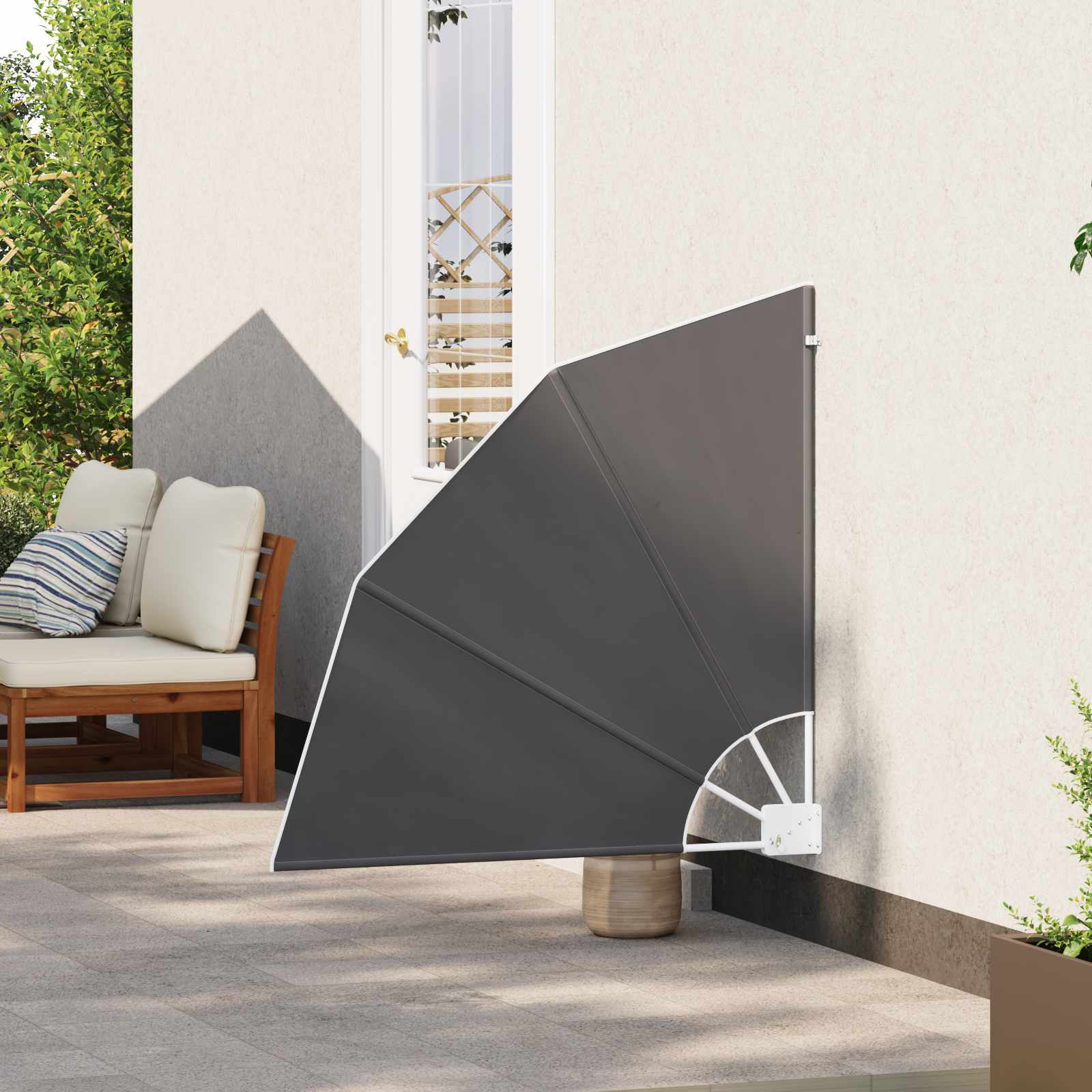 Balkono privatumo ekranas 115 x 115 cm Poliesteris Antracito