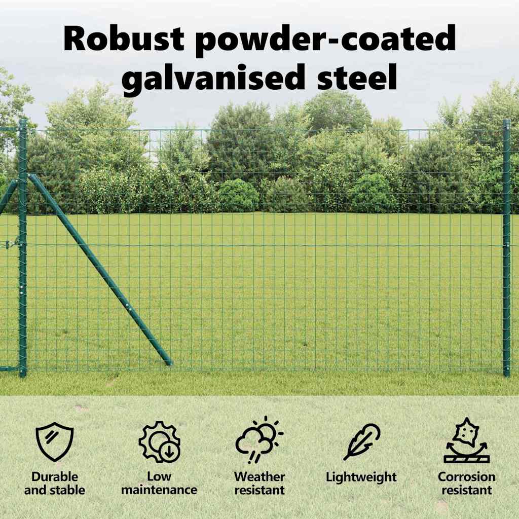 Fence post 7 pcs Green Steel