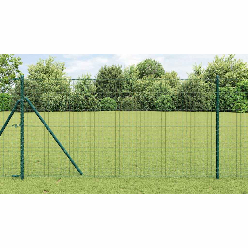Fence post 7 pcs Green Steel