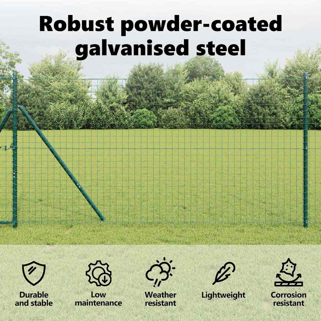 Fence post 7 pcs Green Steel