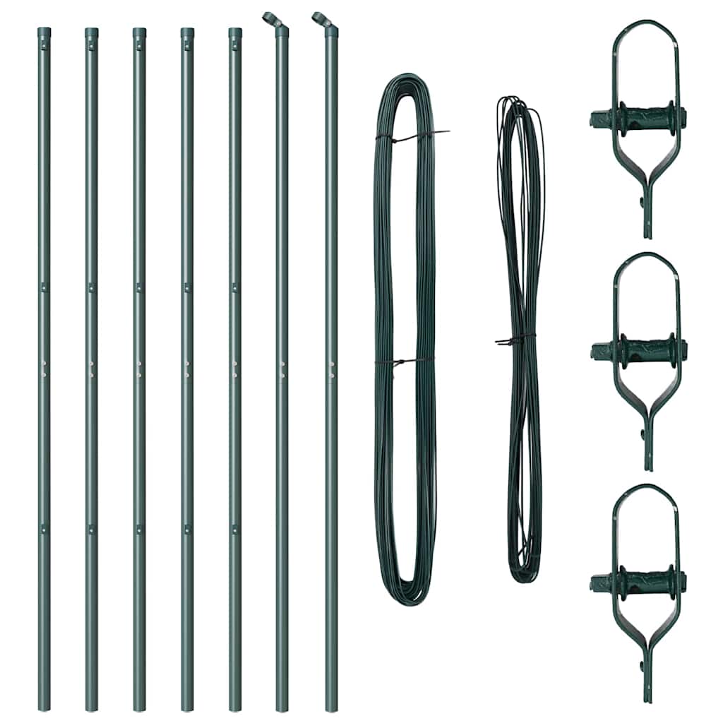 Fence post 7 pcs Green Steel