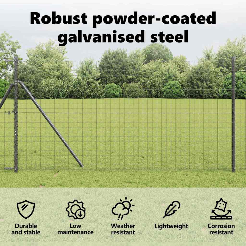 Fence Post 7 pcs Grey Steel