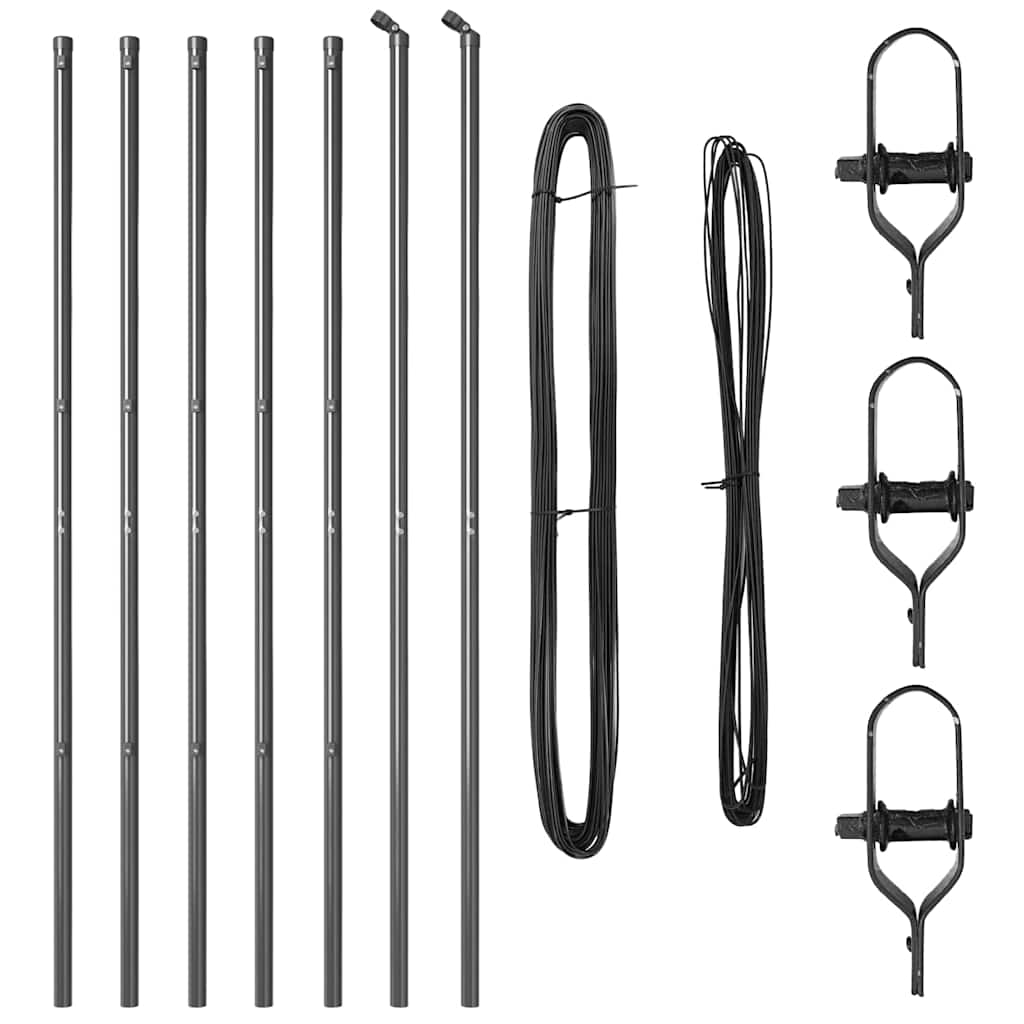 Fence Post 7 pcs Grey Steel