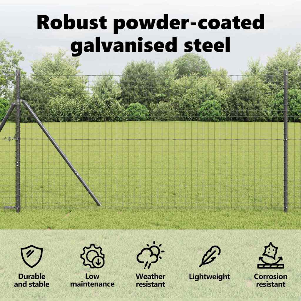 Fence post 13 pcs Grey Steel