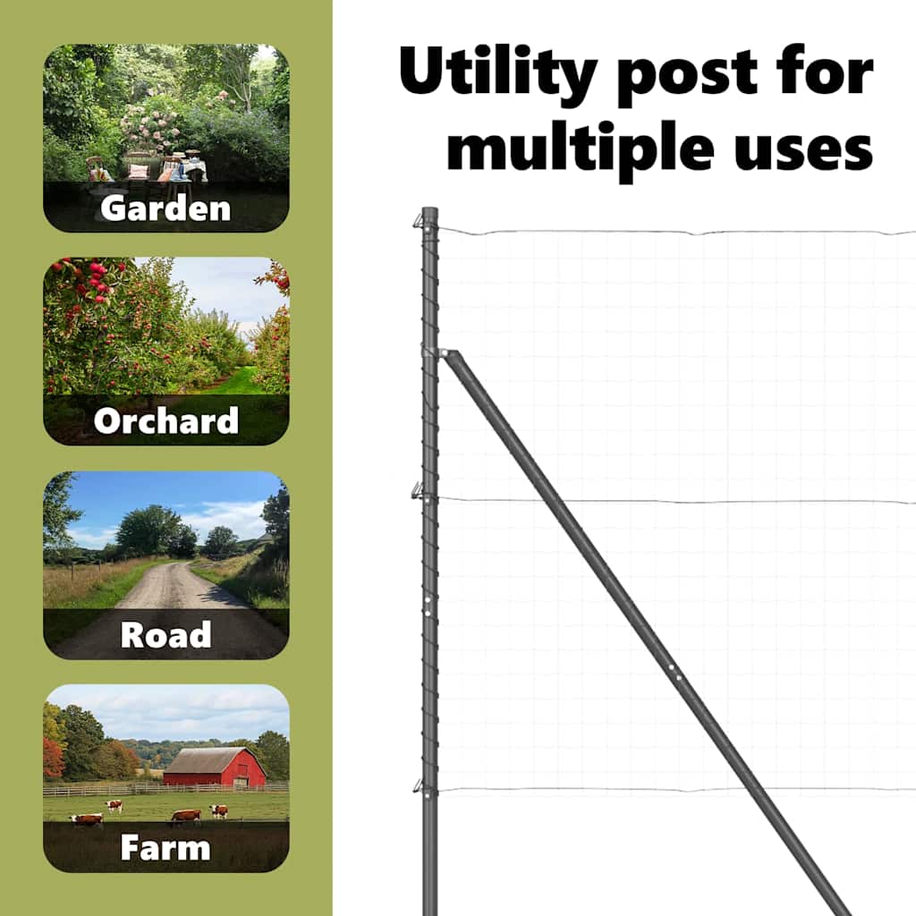 Fence post 13 pcs Grey Steel