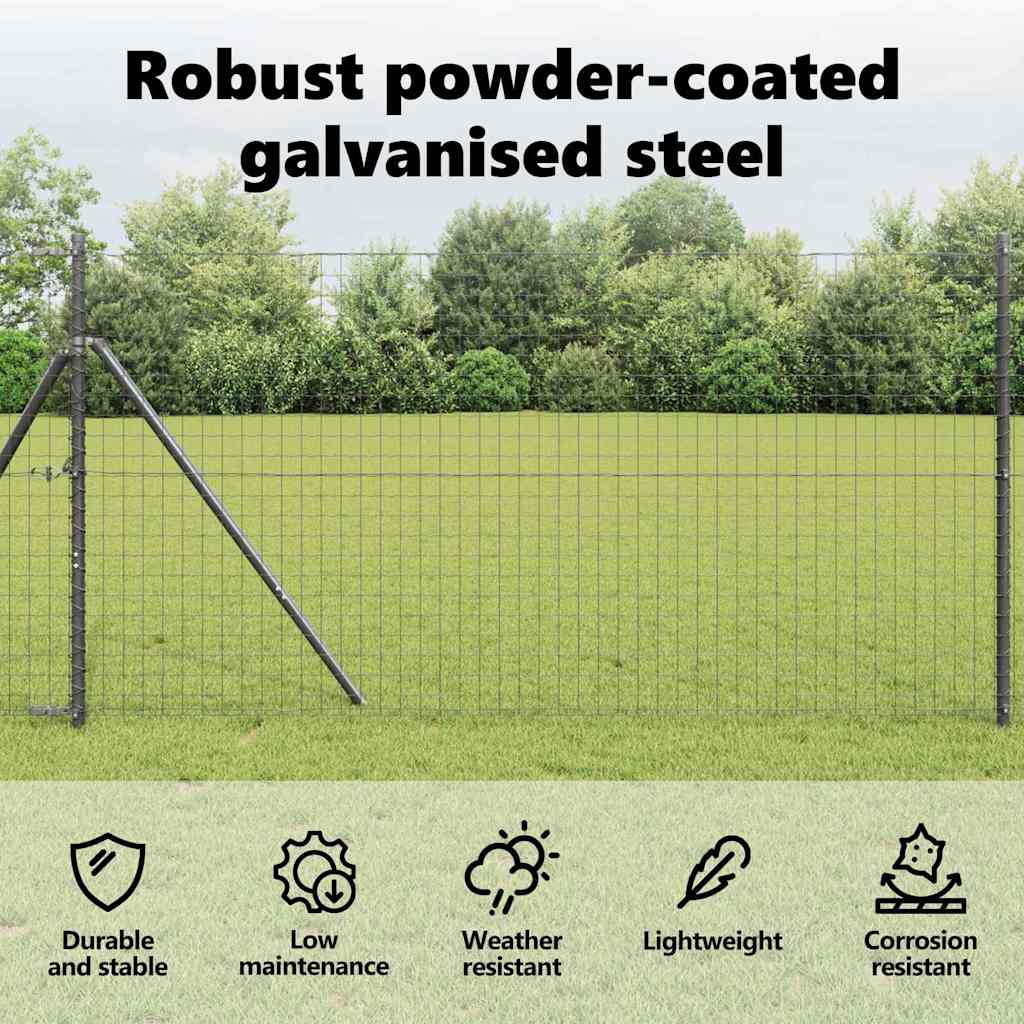 Fence Post 7 pcs Grey Steel