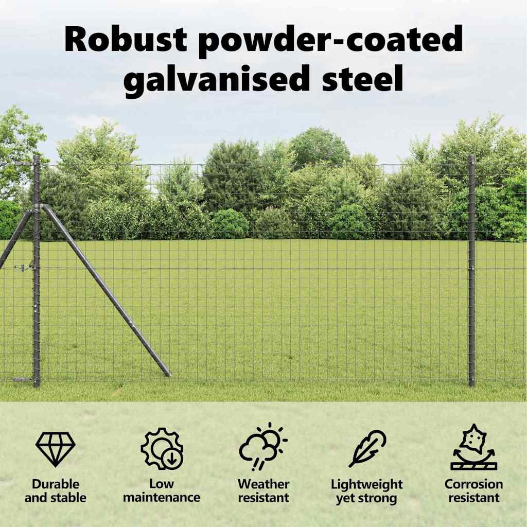 Fence Post 7 pcs Grey Steel