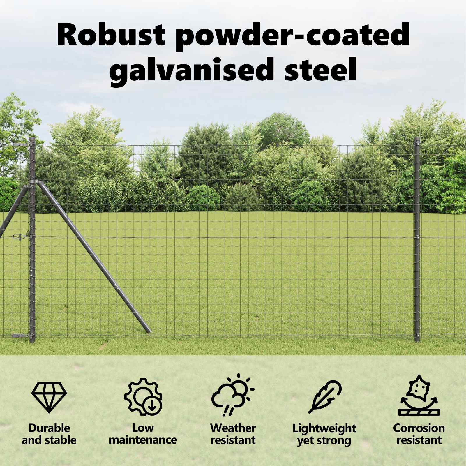 Fence Post 7 pcs Grey Steel