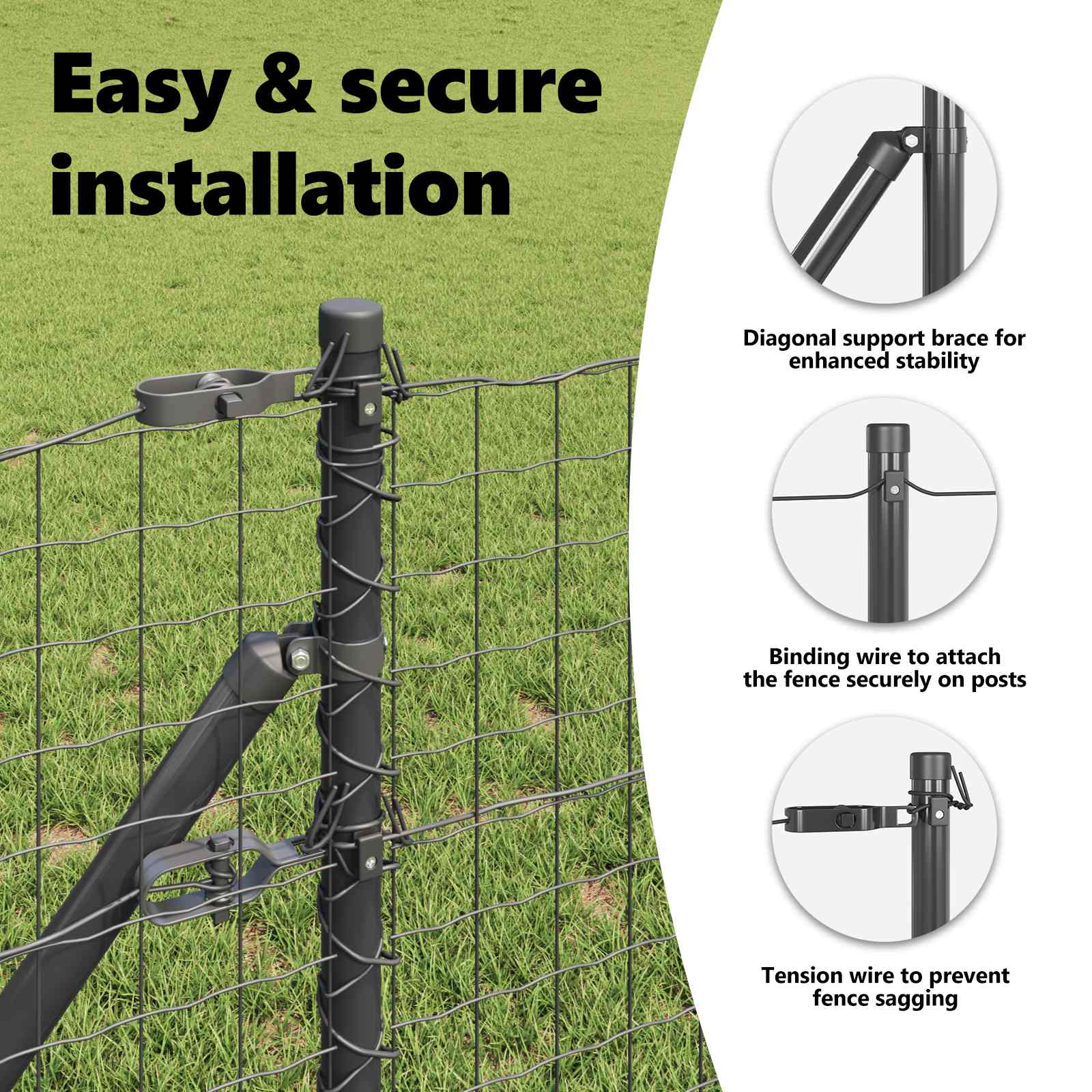 Fence Post 7 pcs Grey Steel