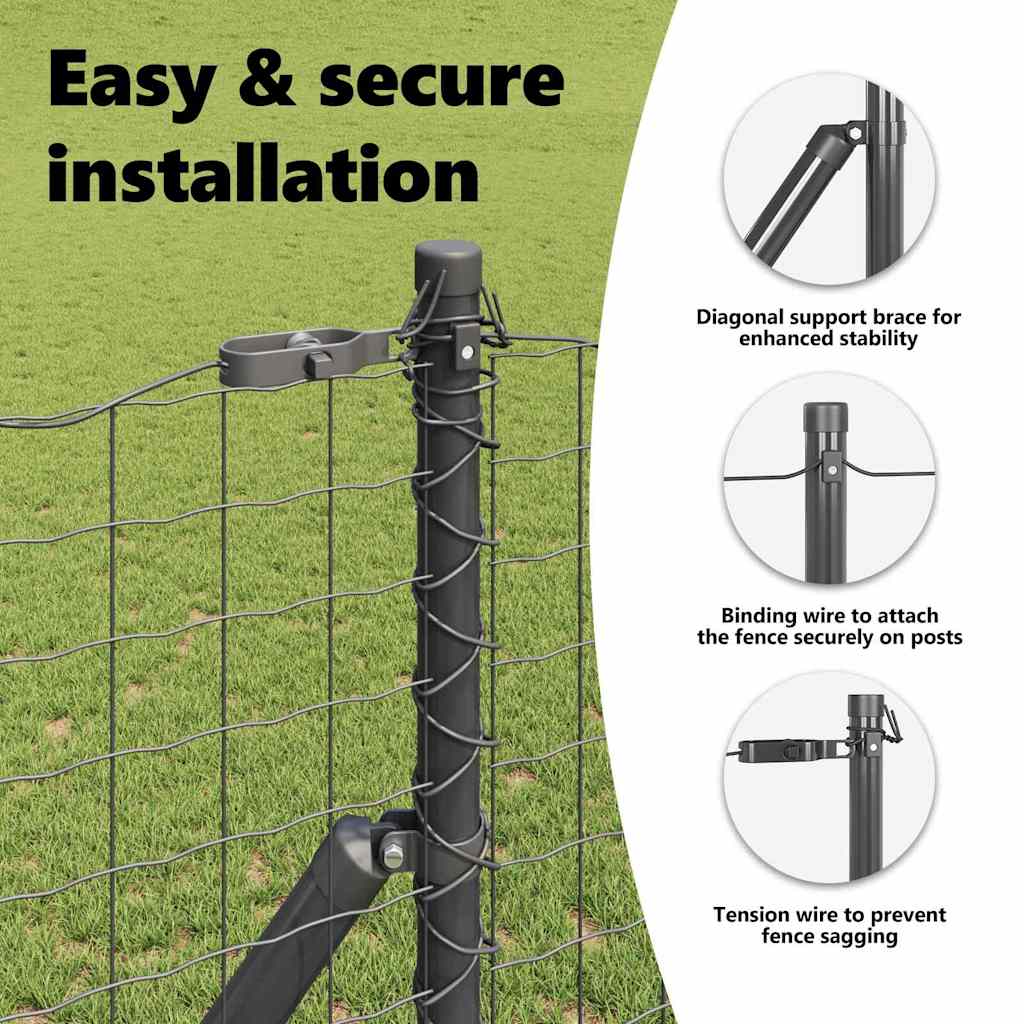 Fence post 13 pcs Grey Steel