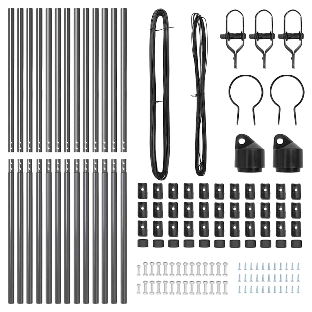 Fence post 13 pcs Grey Steel