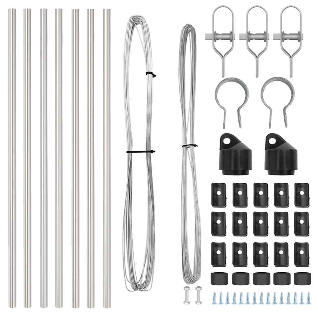 Fence Posts 7 pcs Silver Steel