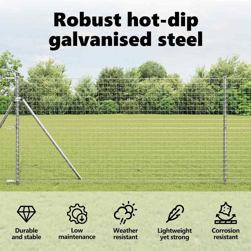 Fence Posts 13 pcs Silver Steel