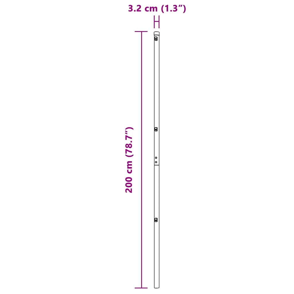 Tvorelės stulpas 7 pcs Sidabro Plienas