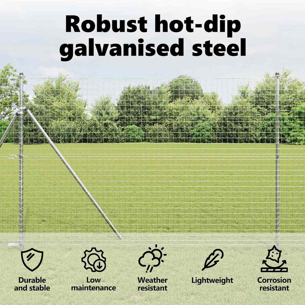 Fence Posts 7 pcs Silver Steel