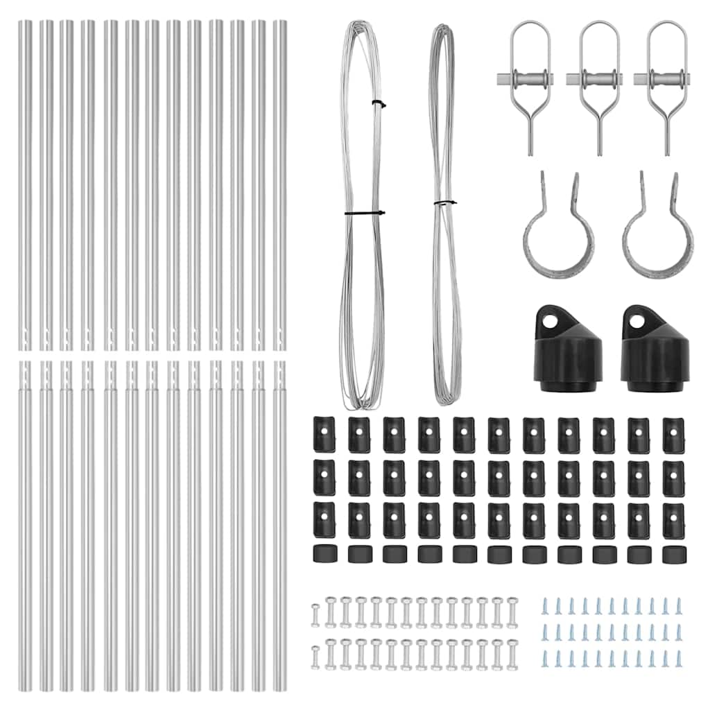 Fence Posts 13 pcs Silver Steel