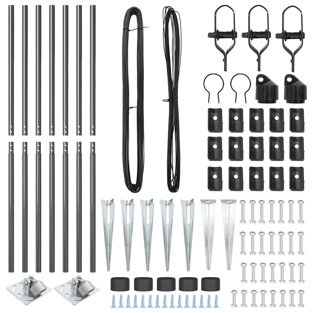 Tvorelės stulpas 7 pcs Pilka Plienas