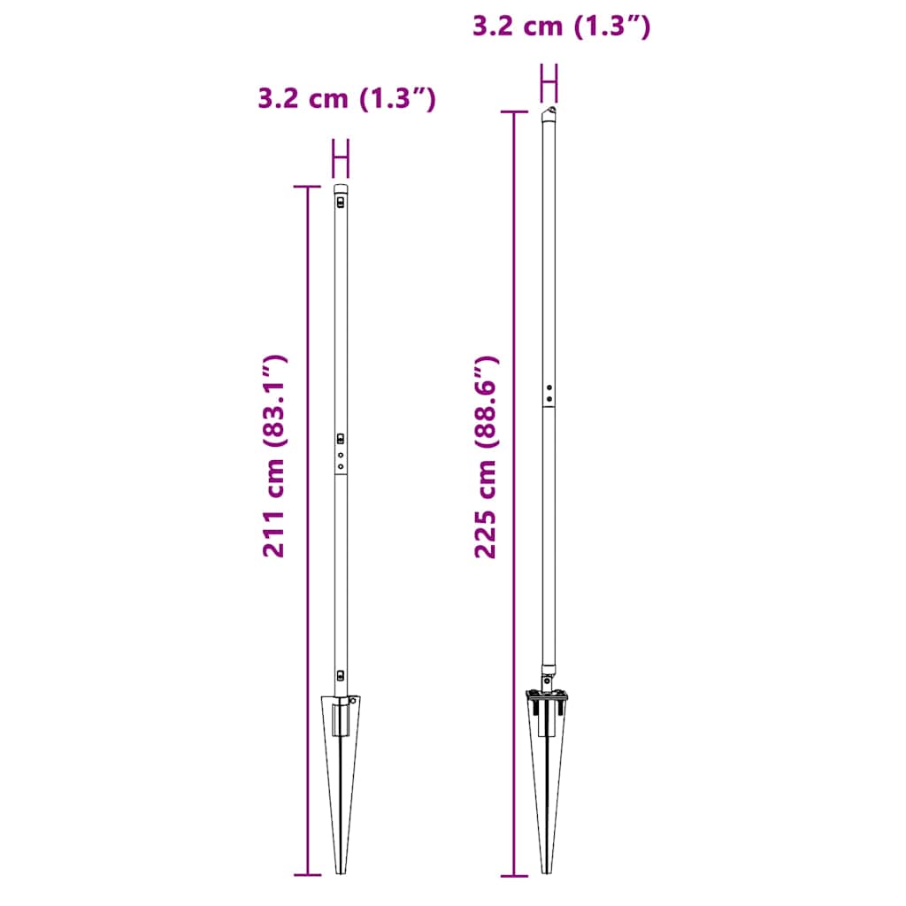 Tvorelės stulpas 13 pcs Sidabro Plienas