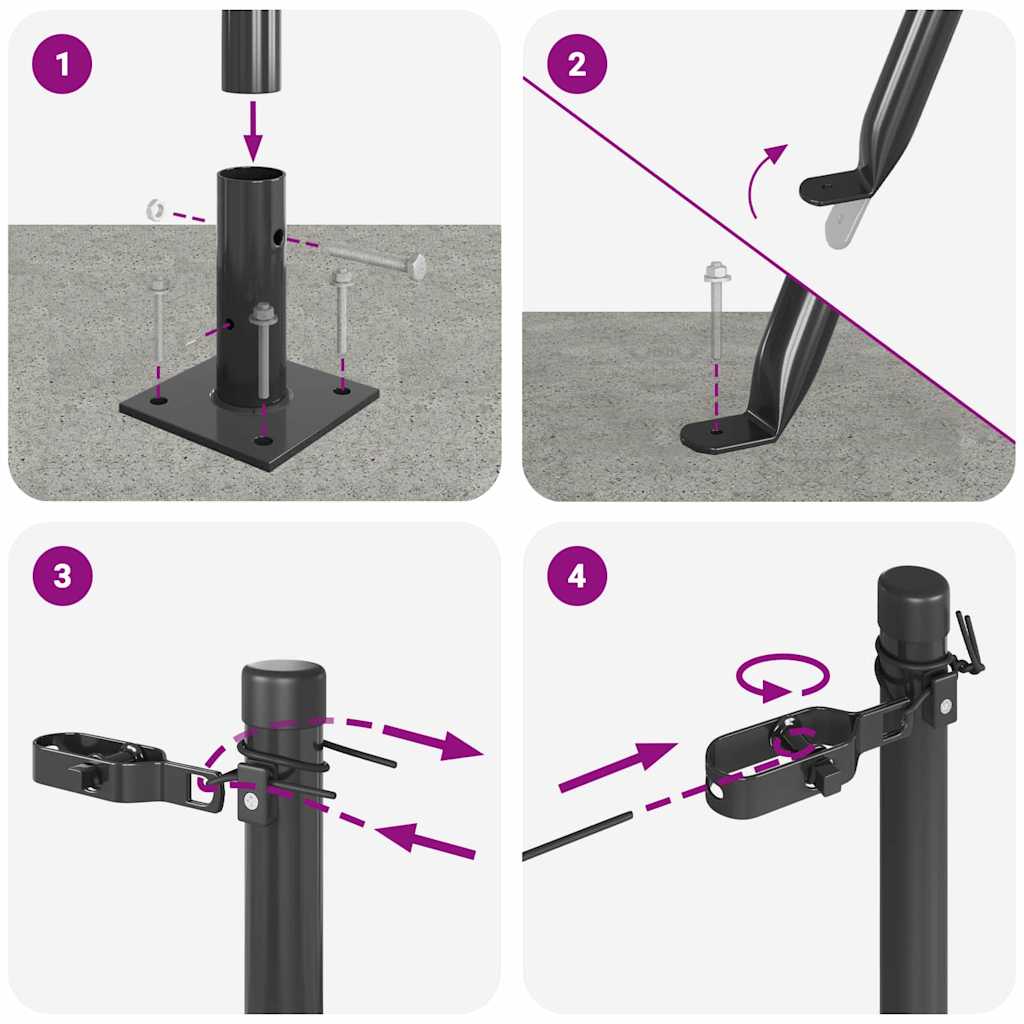 Tvorelės stulpas 7 pcs Pilka Plienas