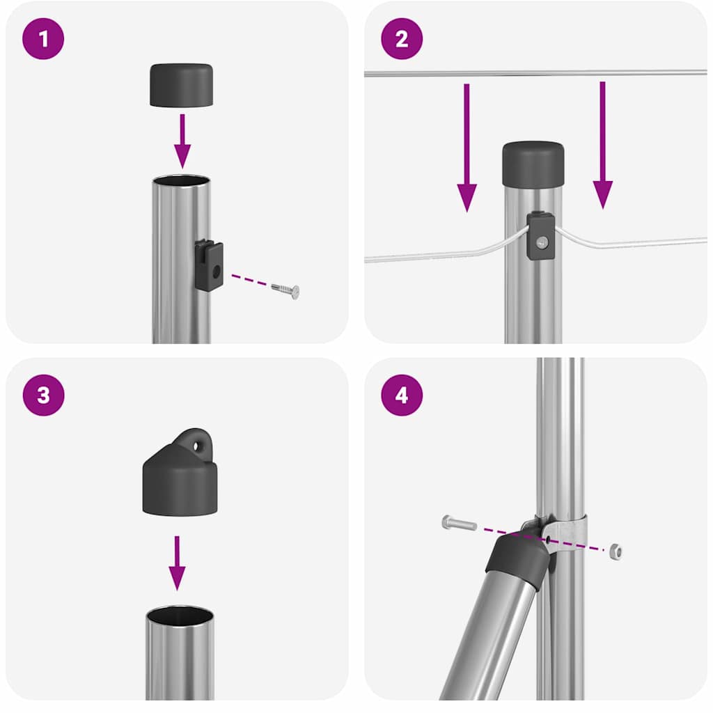 Tvorelės stulpas 13 pcs Sidabro Plienas