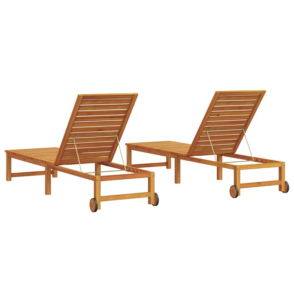Saulės gultas 2 pcs Ruda 202 x 53 x 89 cm