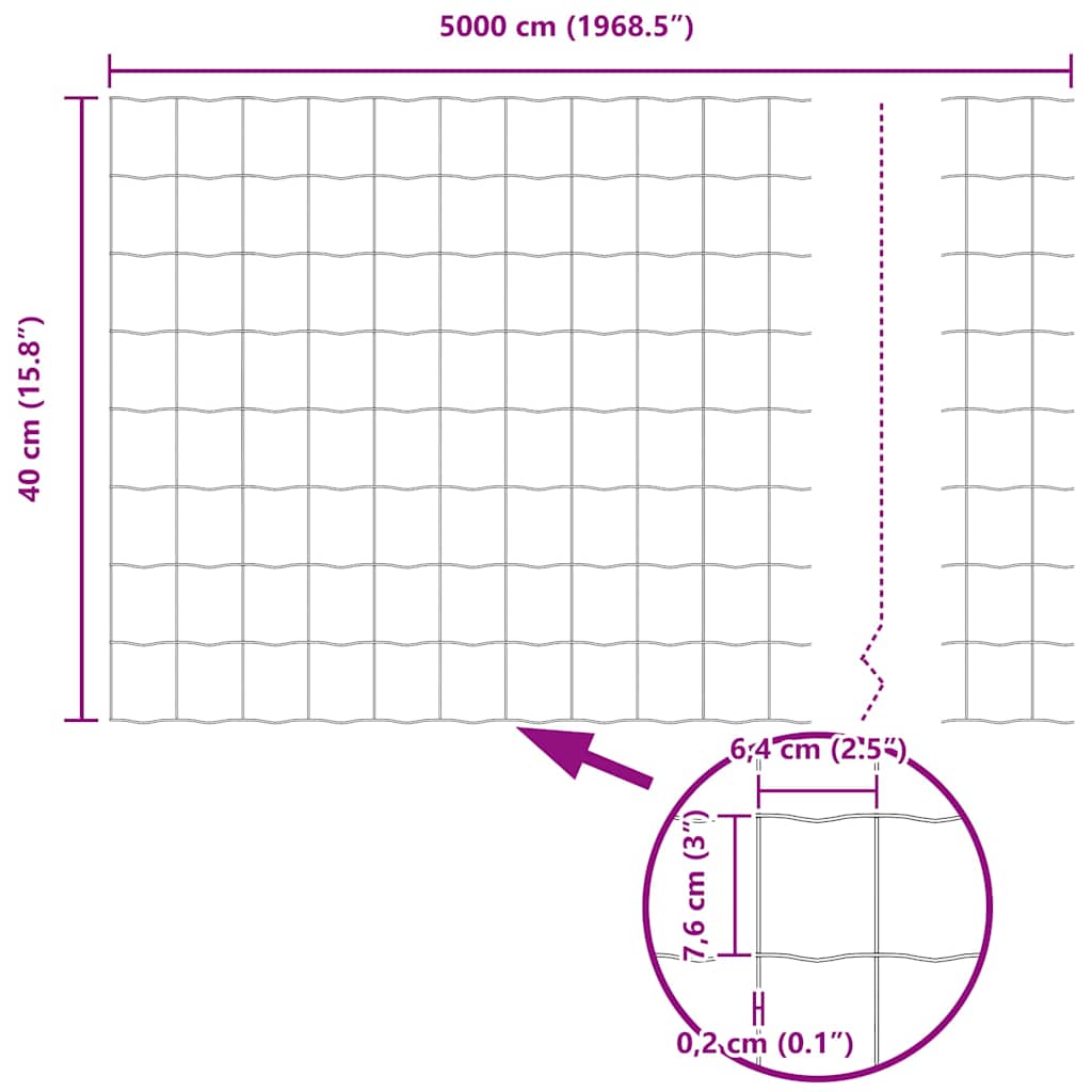 Euro Fence Silver 0.4 x 50 m Hot-dip galvanized iron