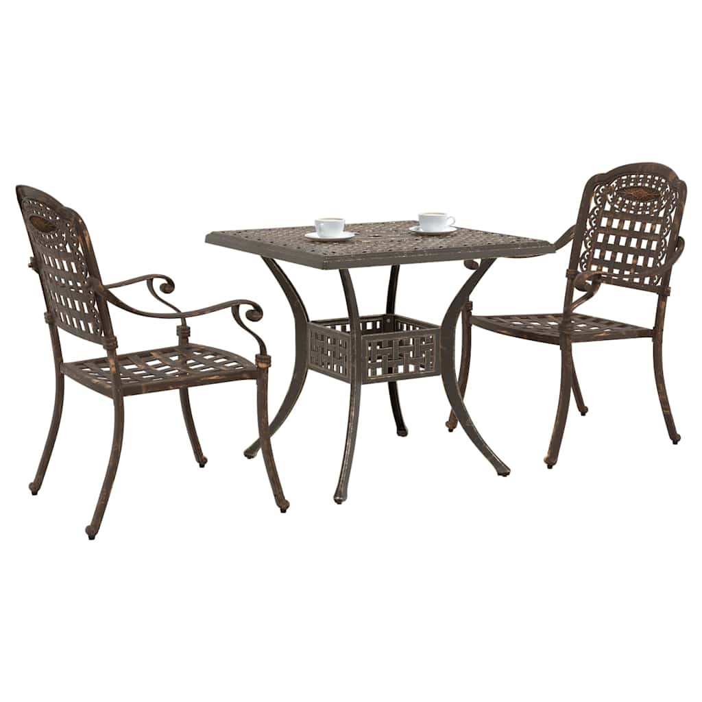 Garden Table Set 3 pcs Bronze Cast Aluminum