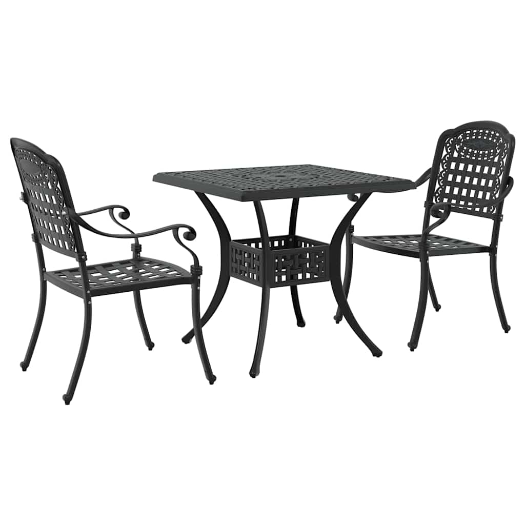 Sodo stalo komplektas 3 pcs Juoda Liejamasis aliuminis