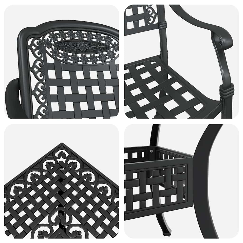 Sodo stalo komplektas 5 pcs Juoda Liejamasis aliuminis