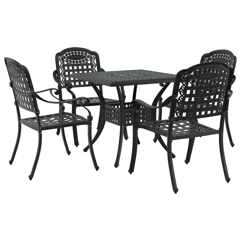 Sodo stalo komplektas 5 pcs Juoda Liejamasis aliuminis