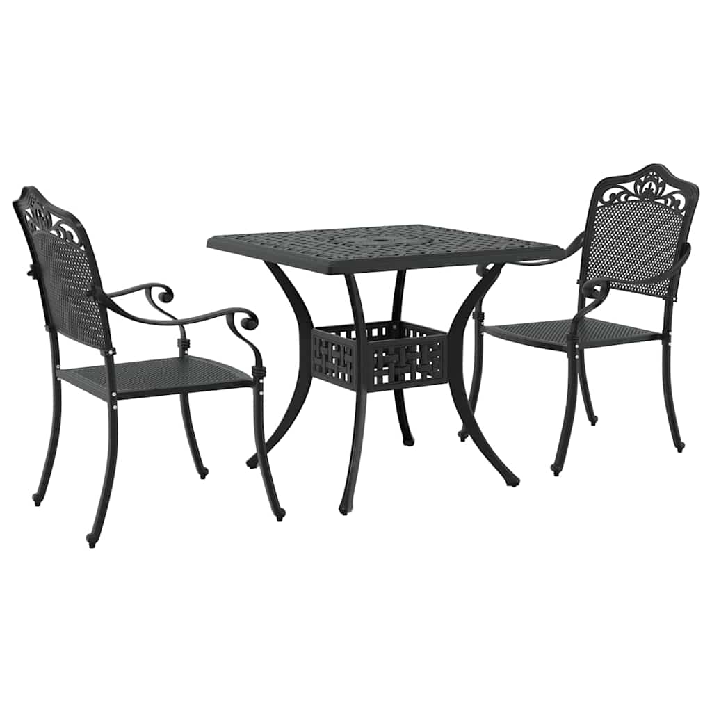 Sodo stalo komplektas 3 pcs Juoda Liejamasis aliuminis