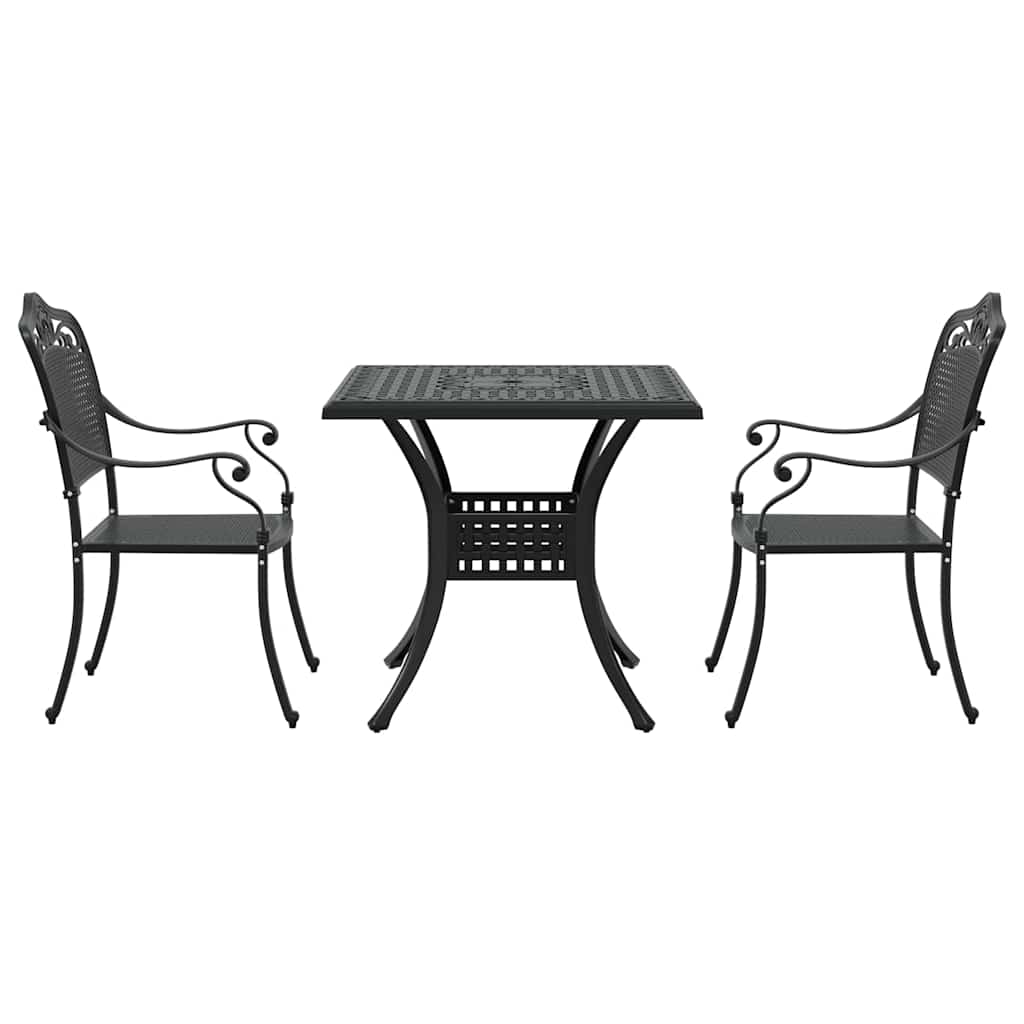 Sodo stalo komplektas 3 pcs Juoda Liejamasis aliuminis