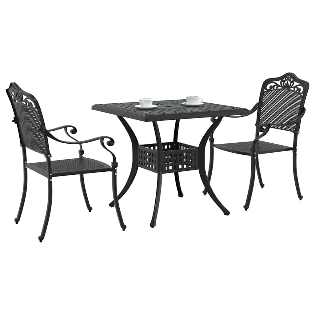Sodo stalo komplektas 3 pcs Juoda Liejamasis aliuminis