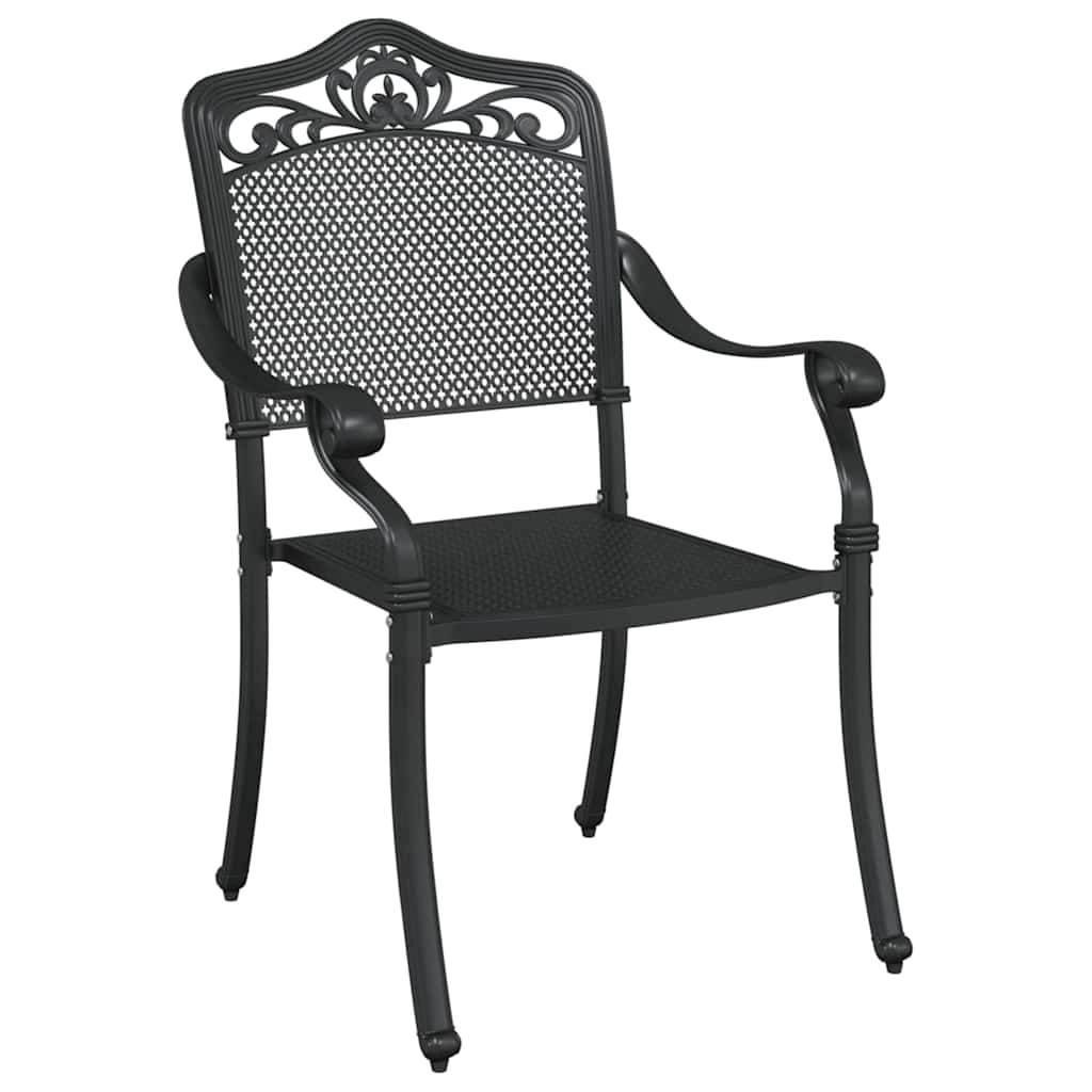 Garden Dining Set 5 pcs Black Cast Aluminium