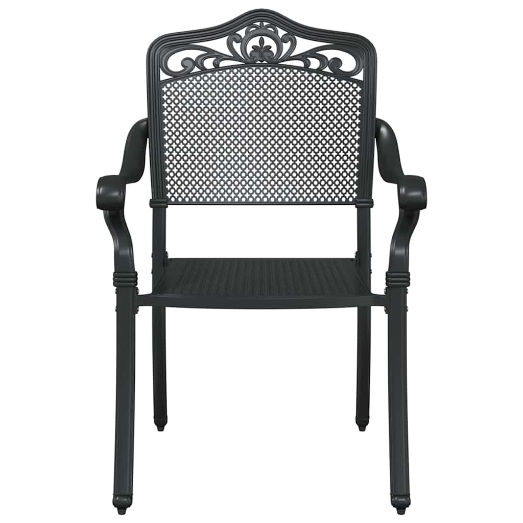 Garden Dining Set 5 pcs Black Cast Aluminium