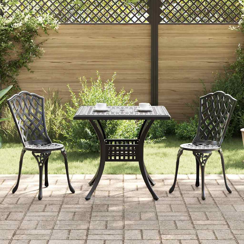 Sodo stalo komplektas 3 pcs Juoda Liejamasis aliuminis