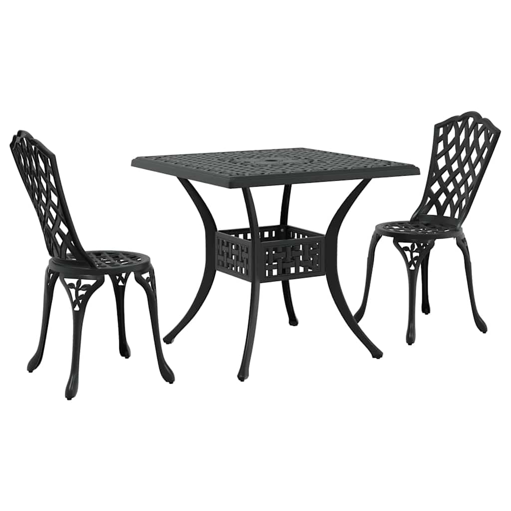 Sodo stalo komplektas 3 pcs Juoda Liejamasis aliuminis