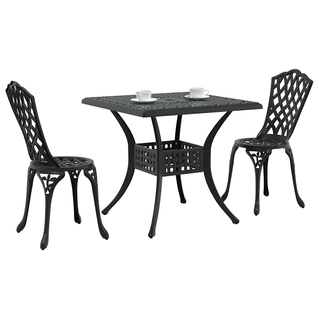 Sodo stalo komplektas 3 pcs Juoda Liejamasis aliuminis
