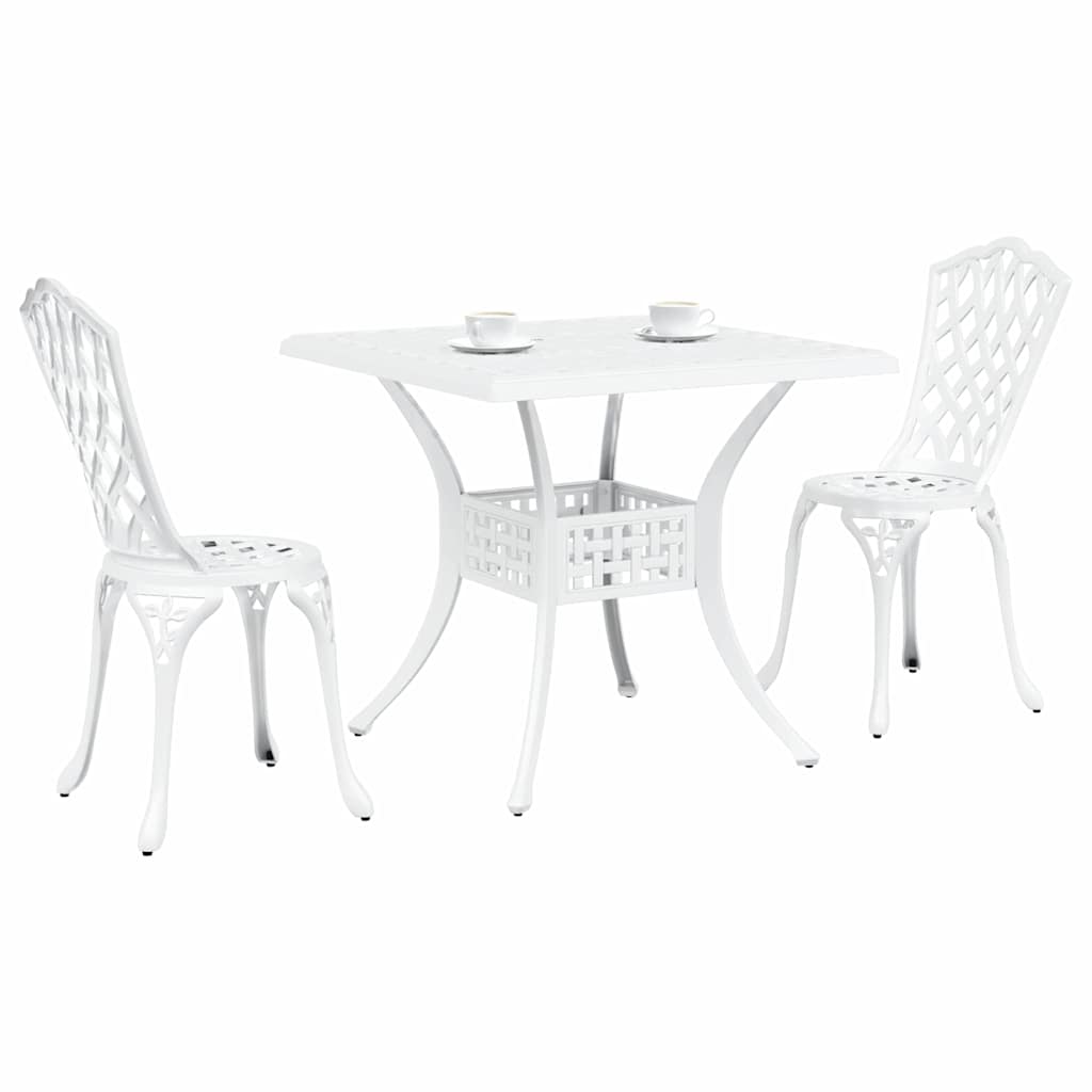 Sodo stalo komplektas 3 pcs Balta Liejamasis aliuminis