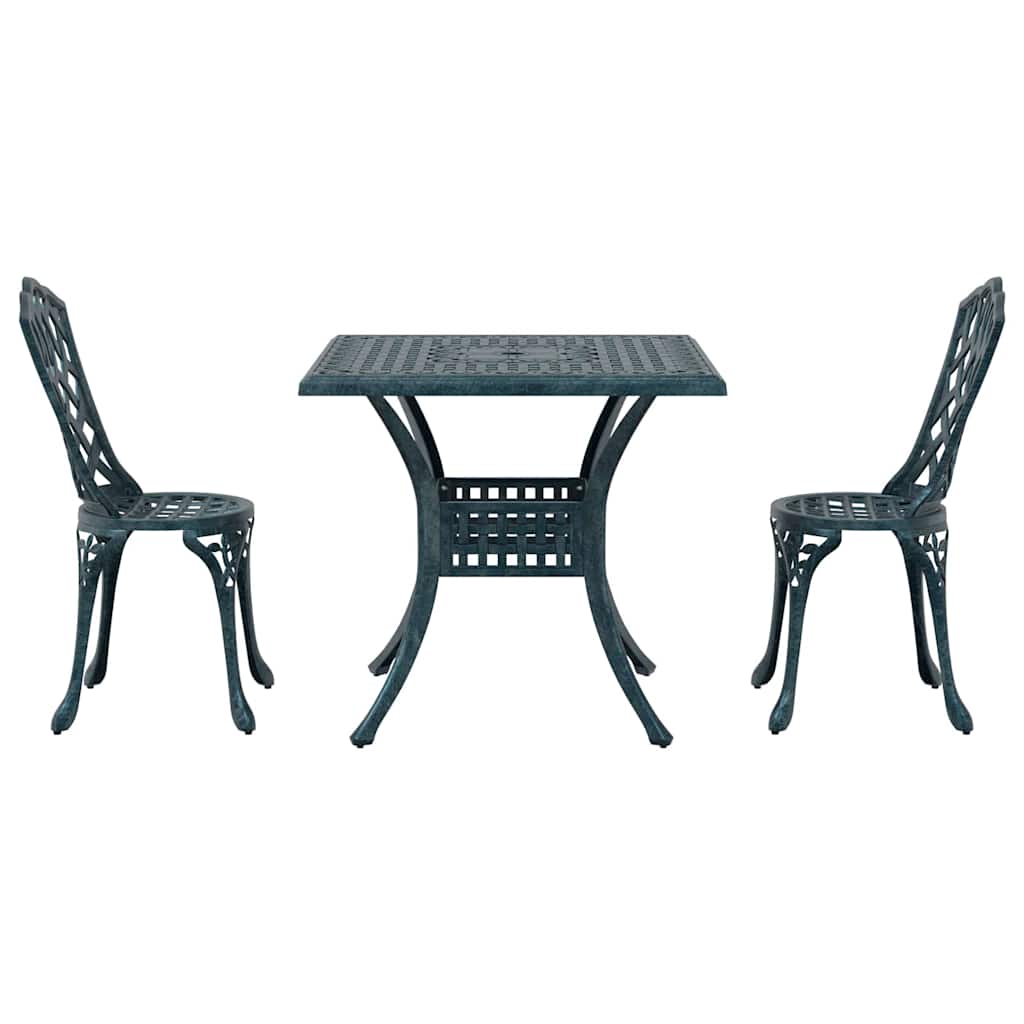Sodo stalo komplektas 3 pcs Žalia Liejamasis aliuminis