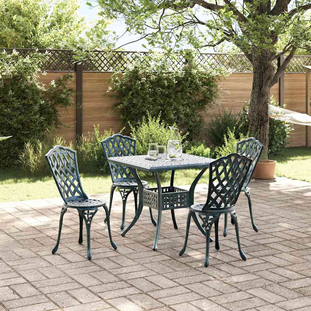 Garden Dining Set 5 pcs Green Cast Aluminum